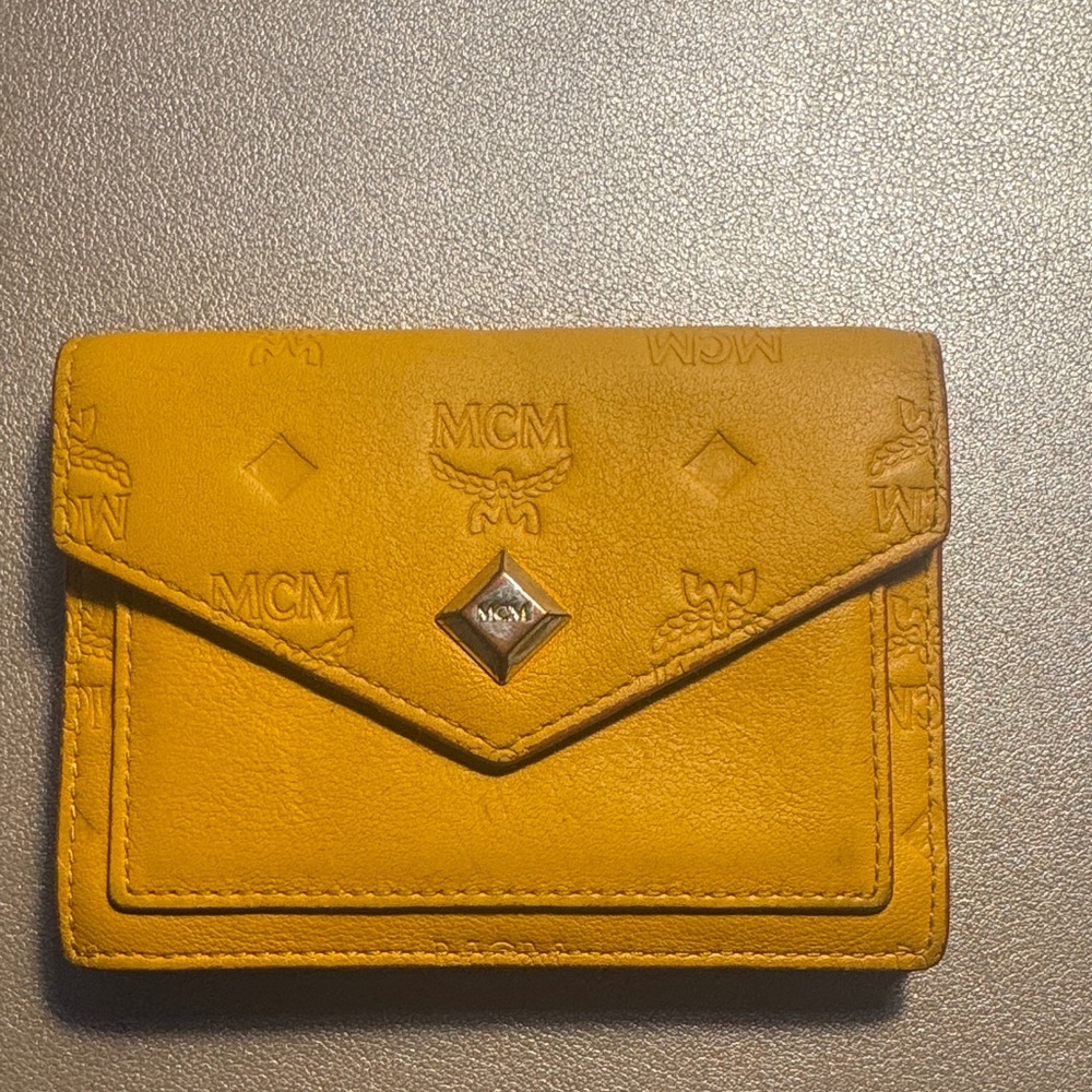 MCM Mustard Leather Wallet